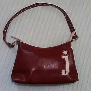 NWOT J Initial Maroon & Pink Bag